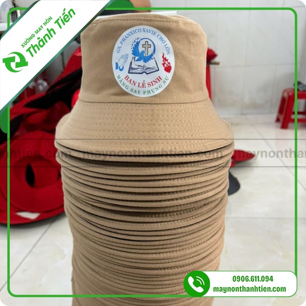Xưởng may mũ bucket 2 mặt đẹp