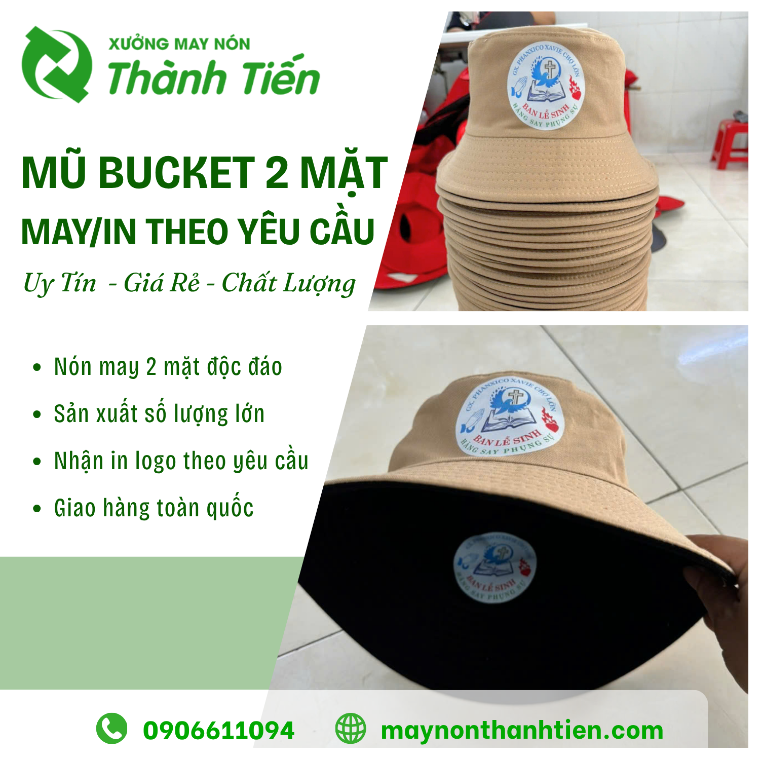 Mẫu Mũ Bucket 2 Mặt Đẹp Nhất, Hot Trend 2026