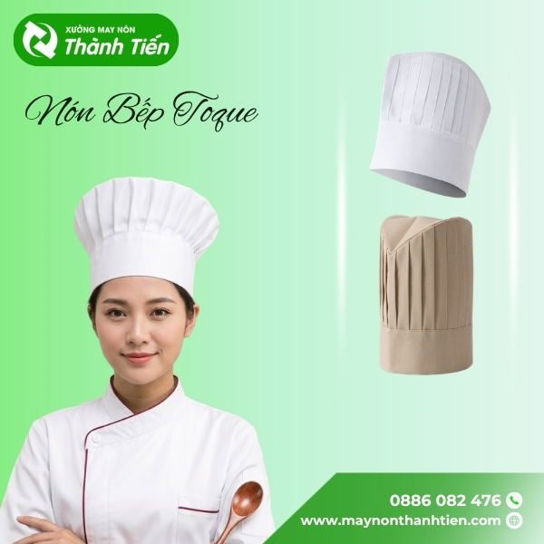Nón bếp Toque dành cho vị trí bếp trưởng nhà hàng