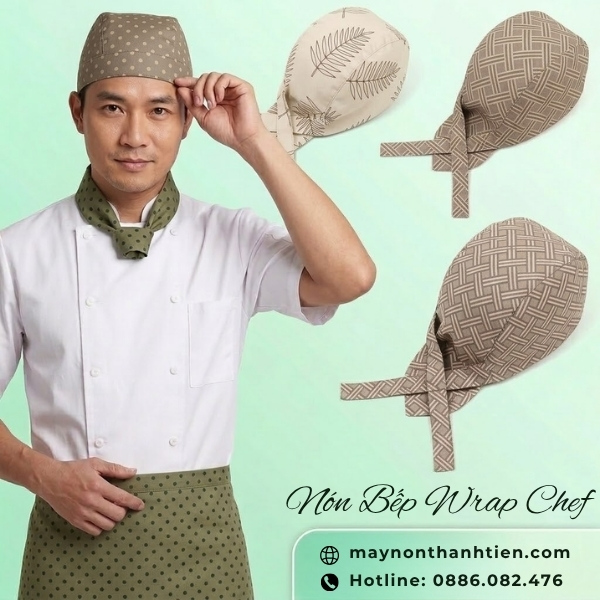 Mũ bếp Chef Wrap phù hợp cho đầu bếp trẻ trung, phong cách