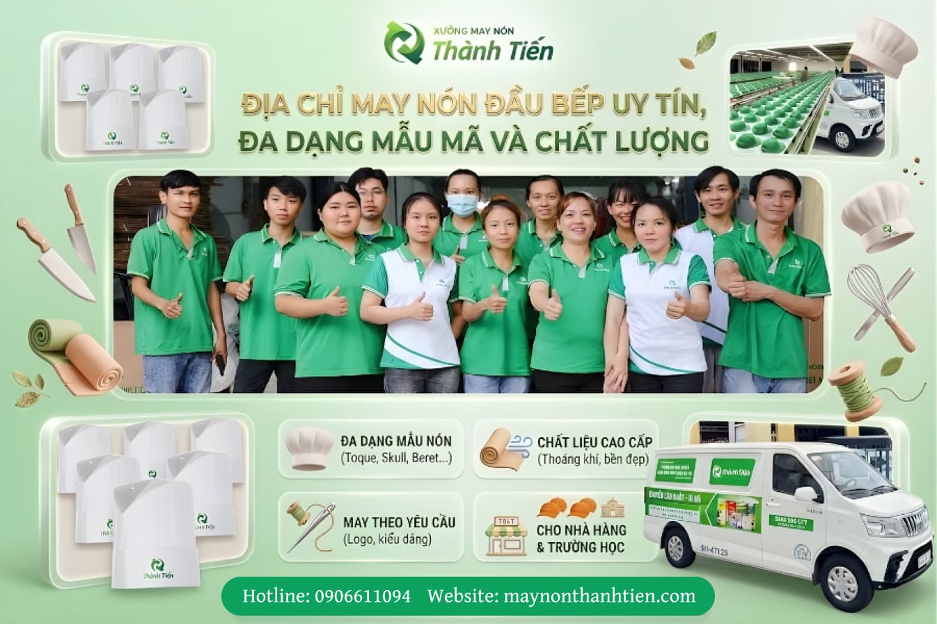 Xưởng may n&oacute;n bếp đồng phục nh&agrave; h&agrave;ng gi&aacute; rẻ Th&agrave;nh Tiến