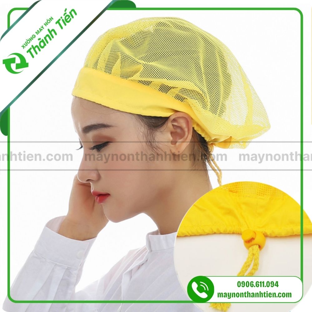 N&oacute;n vải lưới tr&ugrave;m t&oacute;c v&agrave;ng