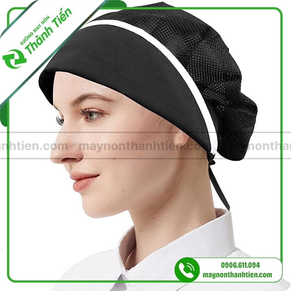 Mũ lưới đầu bếp m&agrave;u đen