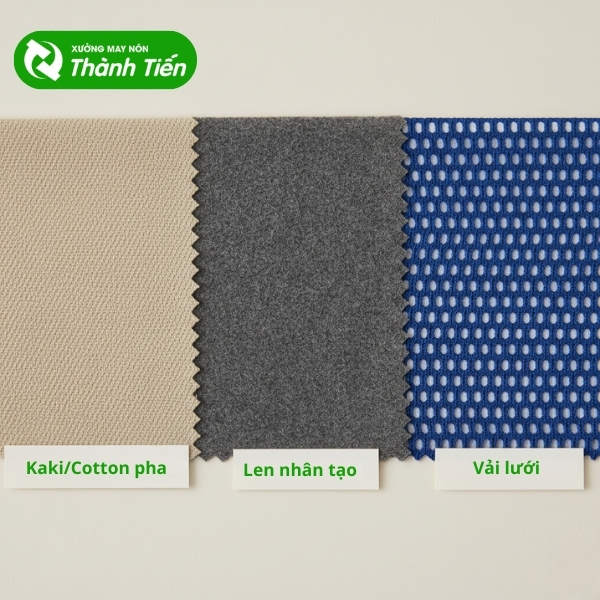 Các loại vải may nón snapback thường dùng