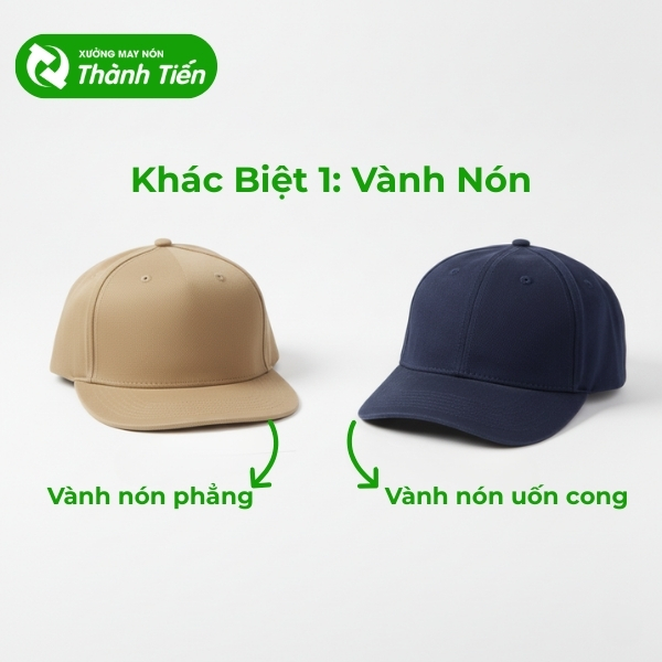 Khác biệt dễ nhận biết nhất là vành nón