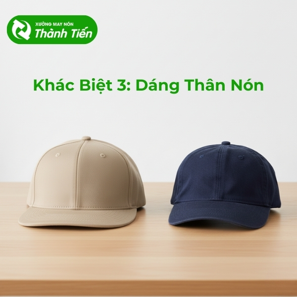 Khác biệt về dáng thân nón