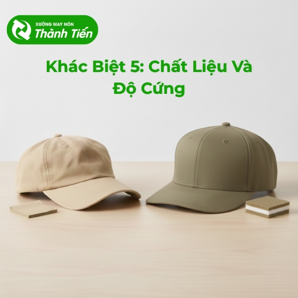 Khác biệt ở chất liệu và độ cứng của nón