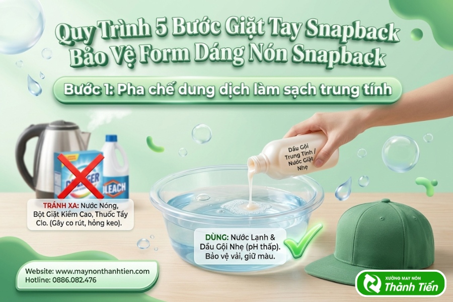 Bước 1: Pha chế dung dịch l&agrave;m sạch trung t&iacute;nh