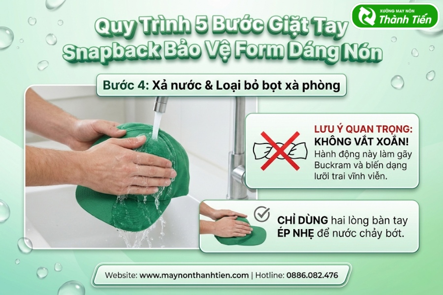 Bước 4: Xả nước & Loại bỏ bọt x&agrave; ph&ograve;ng