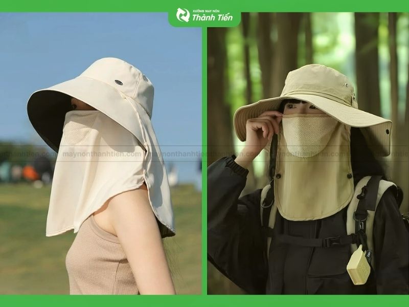Mũ tai bèo có rèm che gáy chống nắng tốt