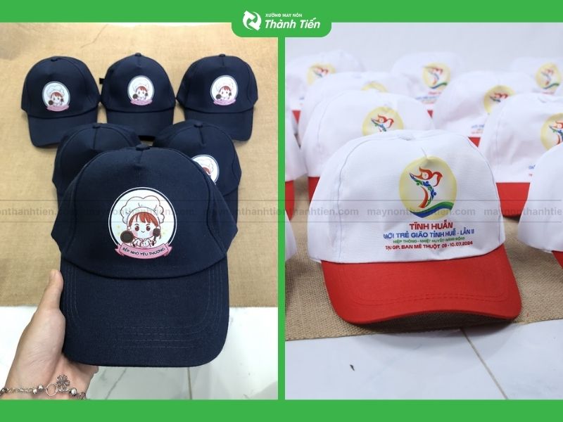 In mũ k&ecirc;́t, mũ lưỡi trai làm quà tặng sự ki&ecirc;̣n
