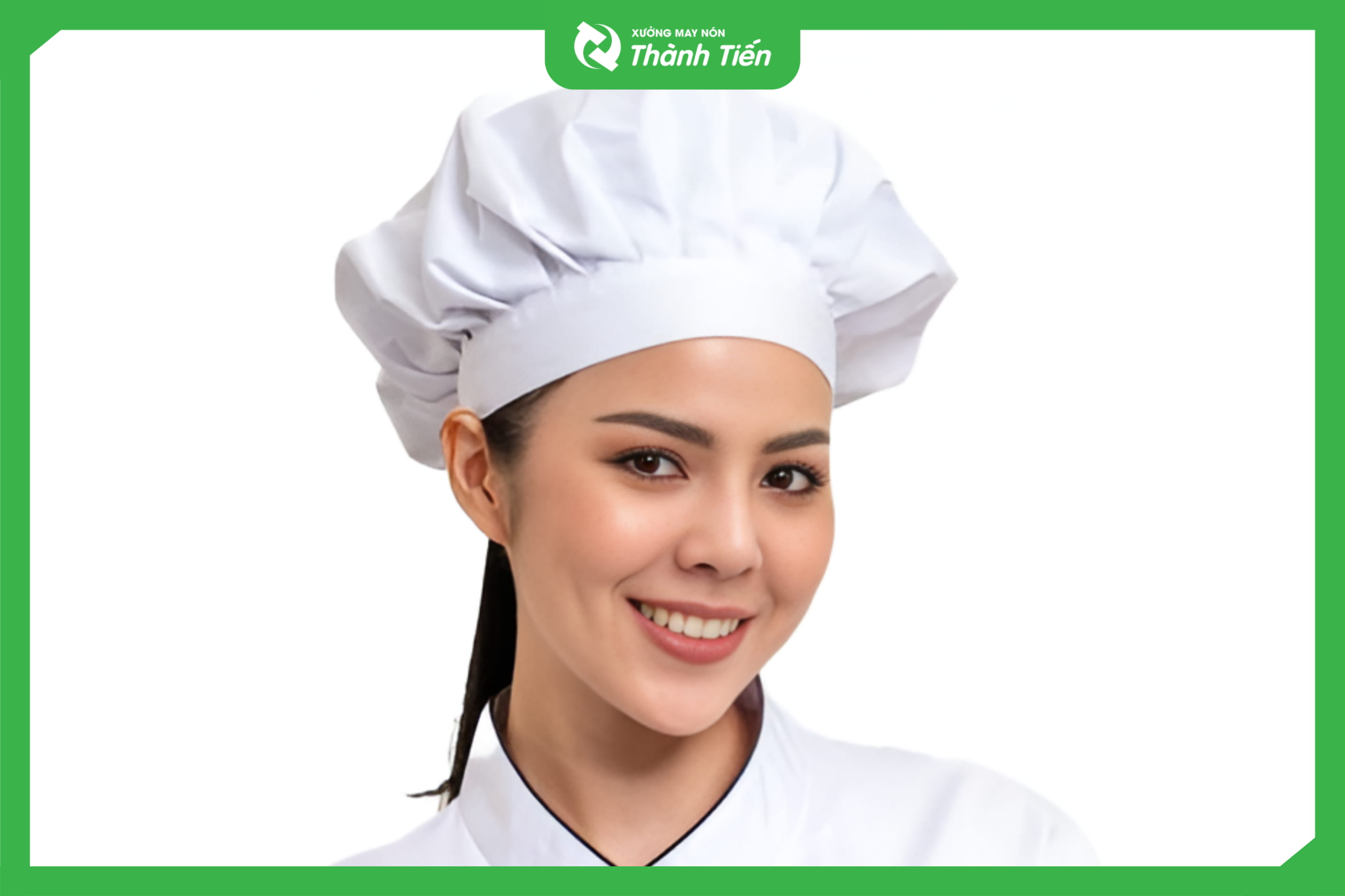 mũ bếp trưởng nh&agrave; h&agrave;ng m&agrave;u trắng