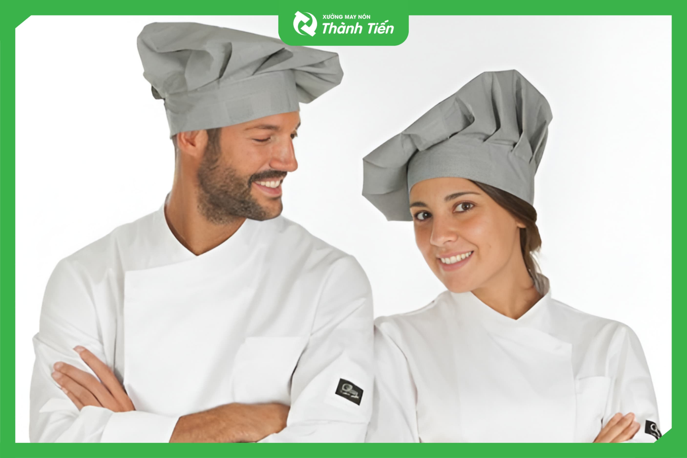 N&oacute;n đồng phục nh&agrave; h&agrave;ng cho đầu bếp m&agrave;u x&aacute;m