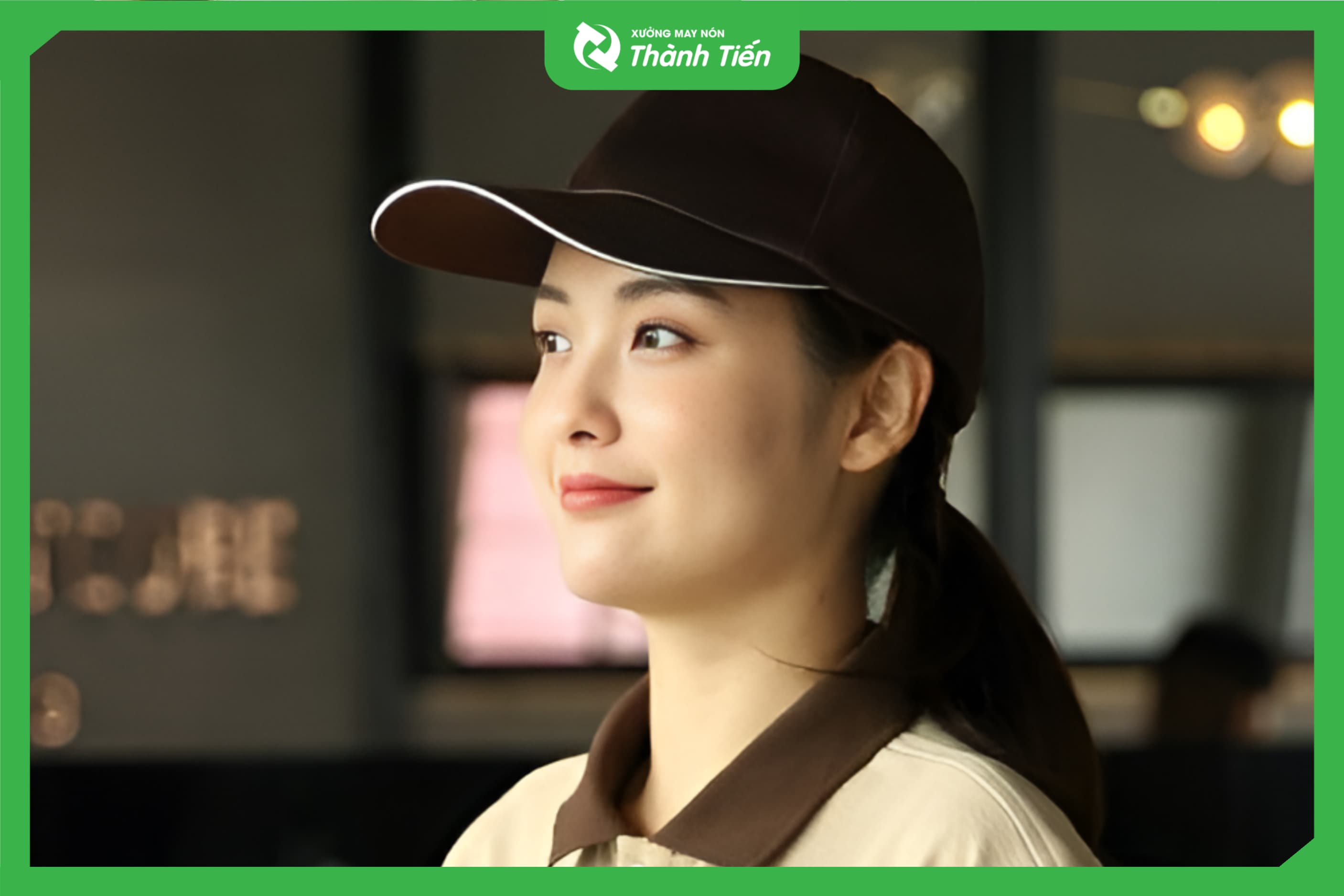 mũ kết đồng phục nh&agrave; h&agrave;ng đen