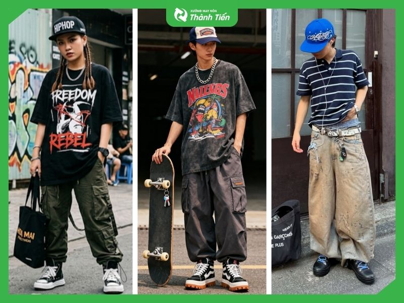 Phối c&ugrave;ng outfit streetwear oversize