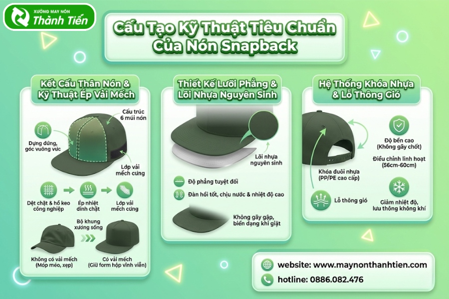 cấu tạo kỹ thuật của n&oacute;n snapback