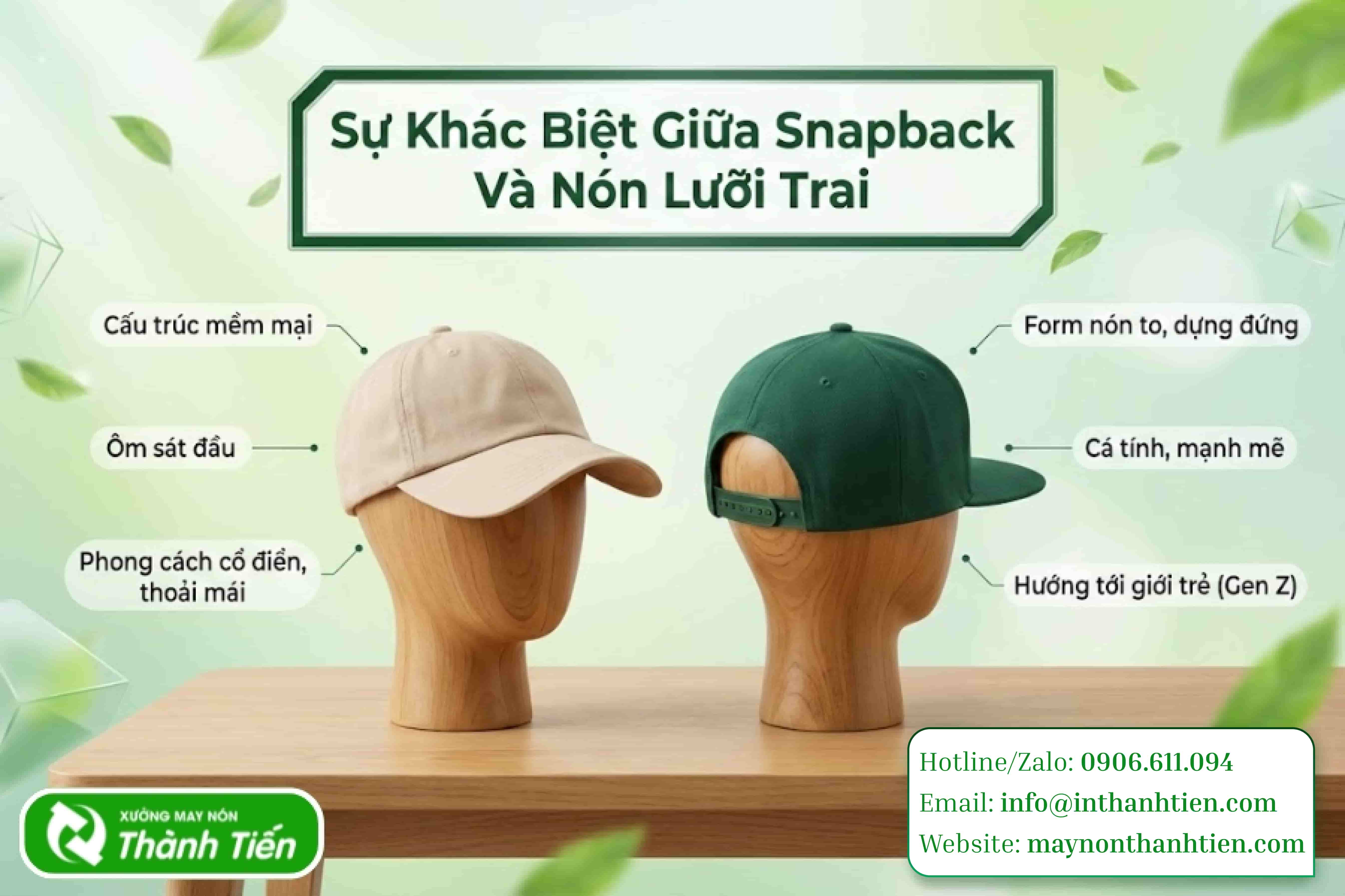 Khác biệt của nón snapback và nón lưỡi trai