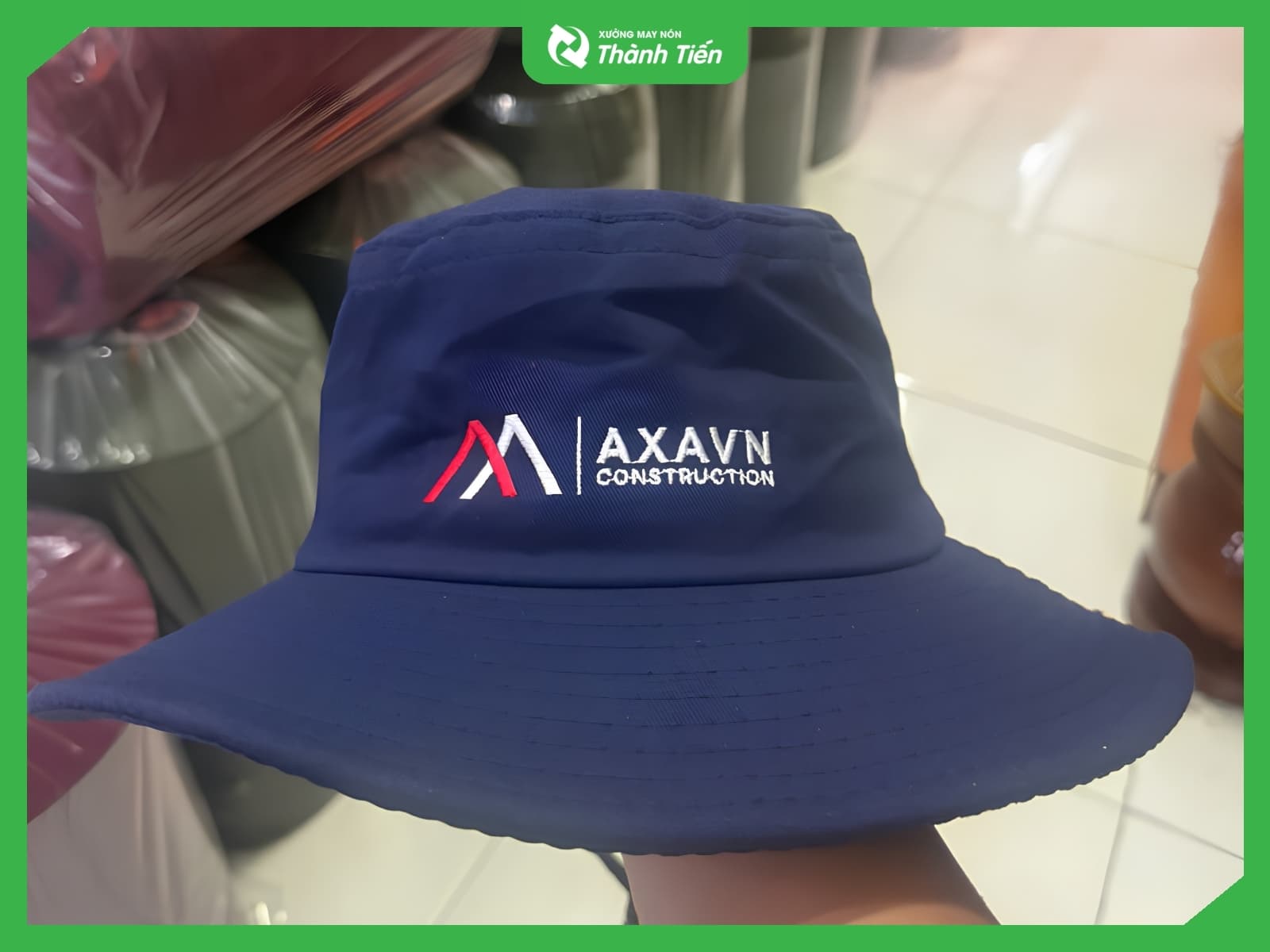 Mũ tai bèo thêu hình logo doanh nghiệp