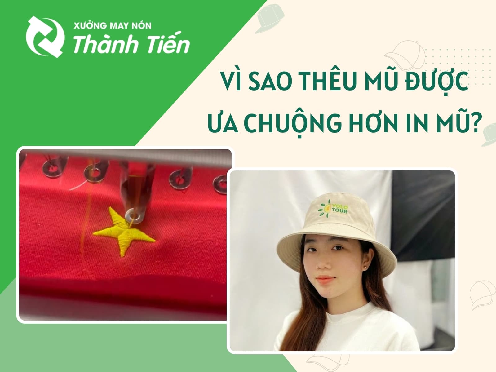 Vì sao thêu mũ theo yêu cầu được ưa chuộng hơn in ấn?